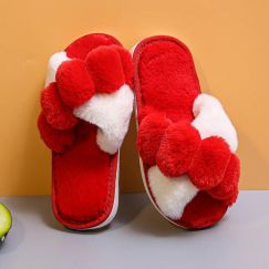 Winter Furry Cross Slippers 6 Pairs